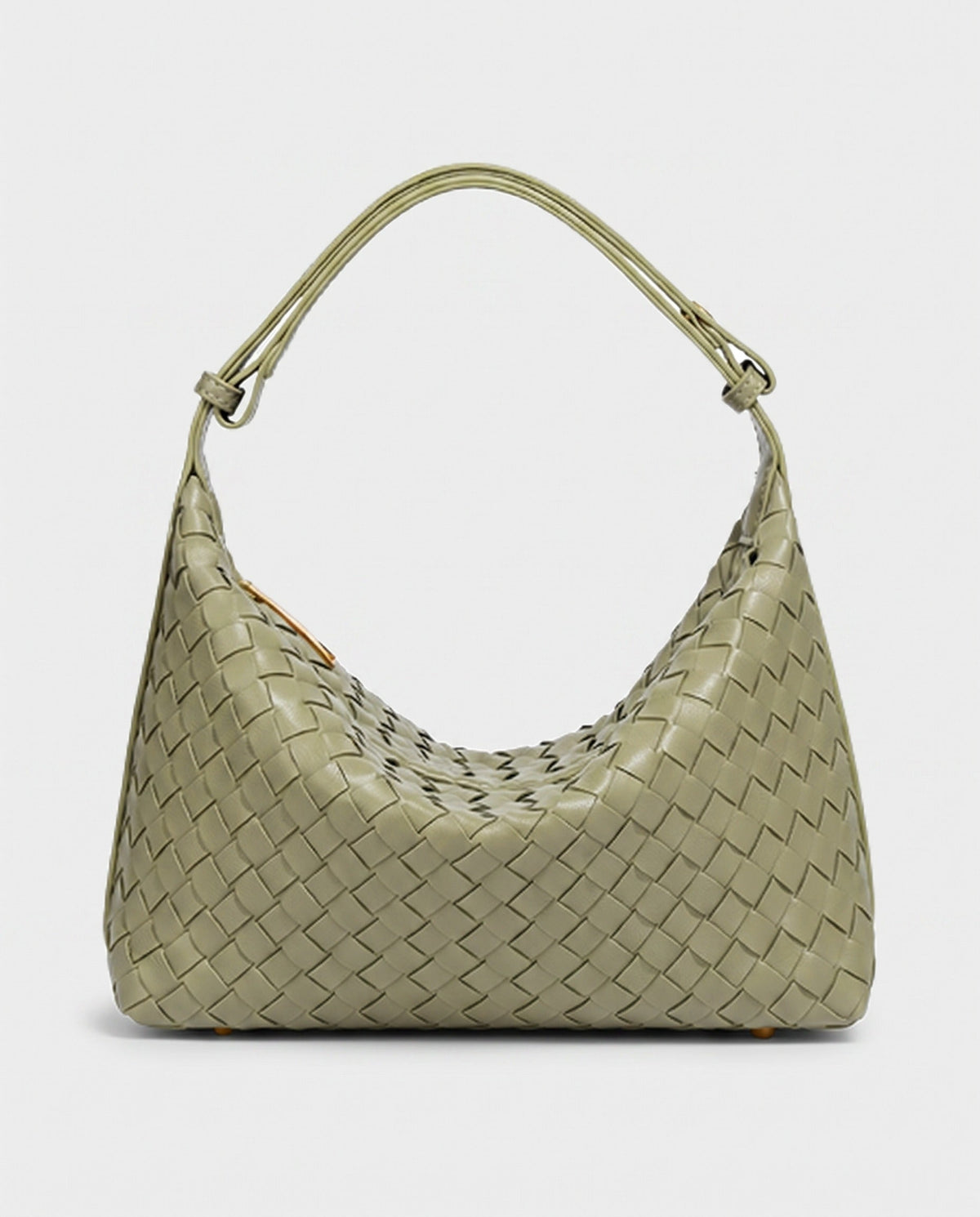 Yoko Woven Crescent Bag in Sage