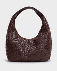 Miyu Woven Hobo in Dark Brown