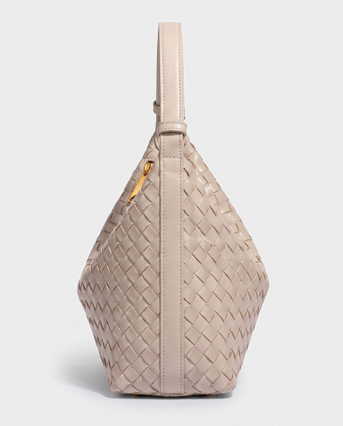 Yoko Woven Crescent Bag in Beige