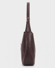 Kasumi Turn-Lock Shoulder Bag in Dark Chocolate