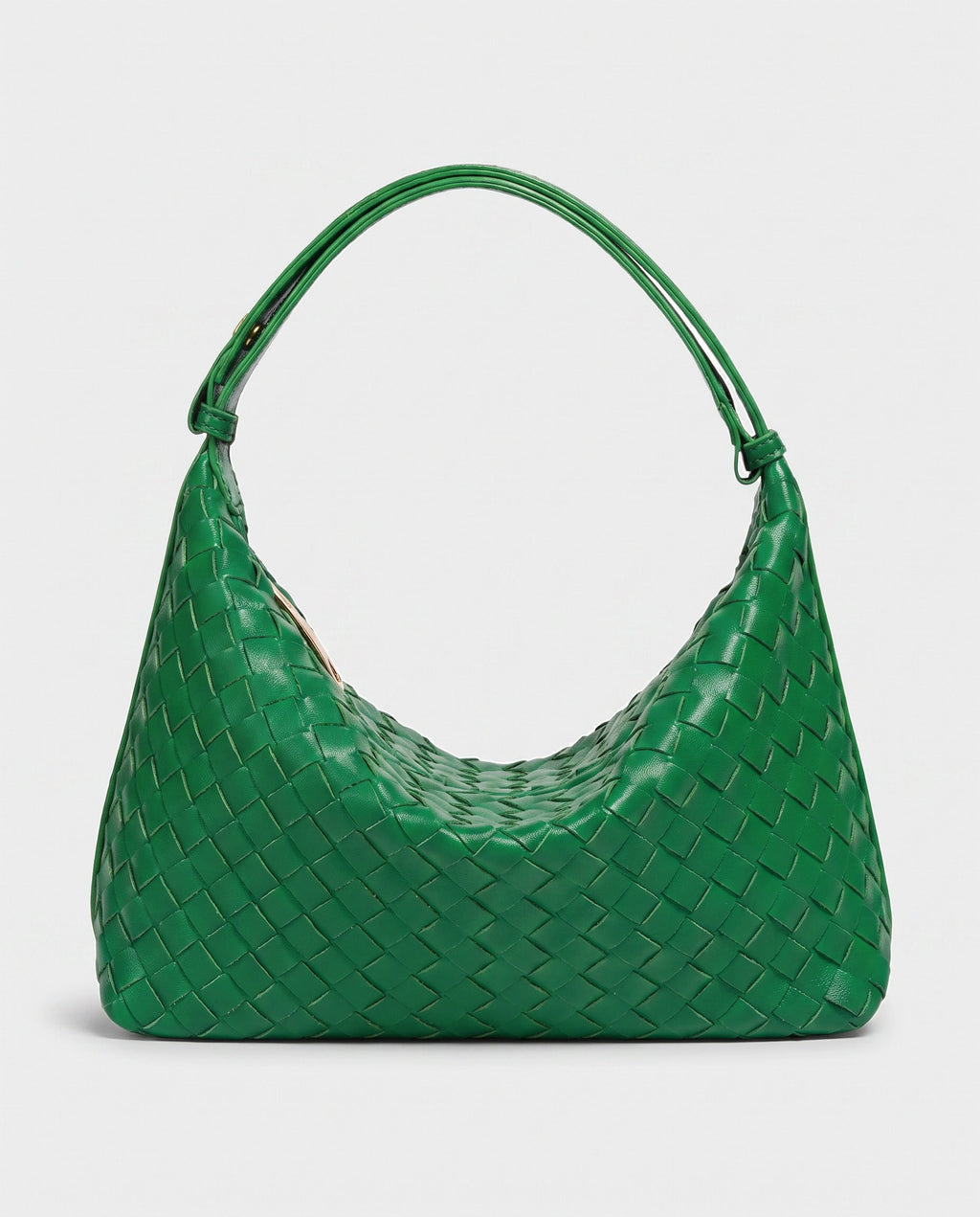 Yoko Woven Crescent Bag in Green