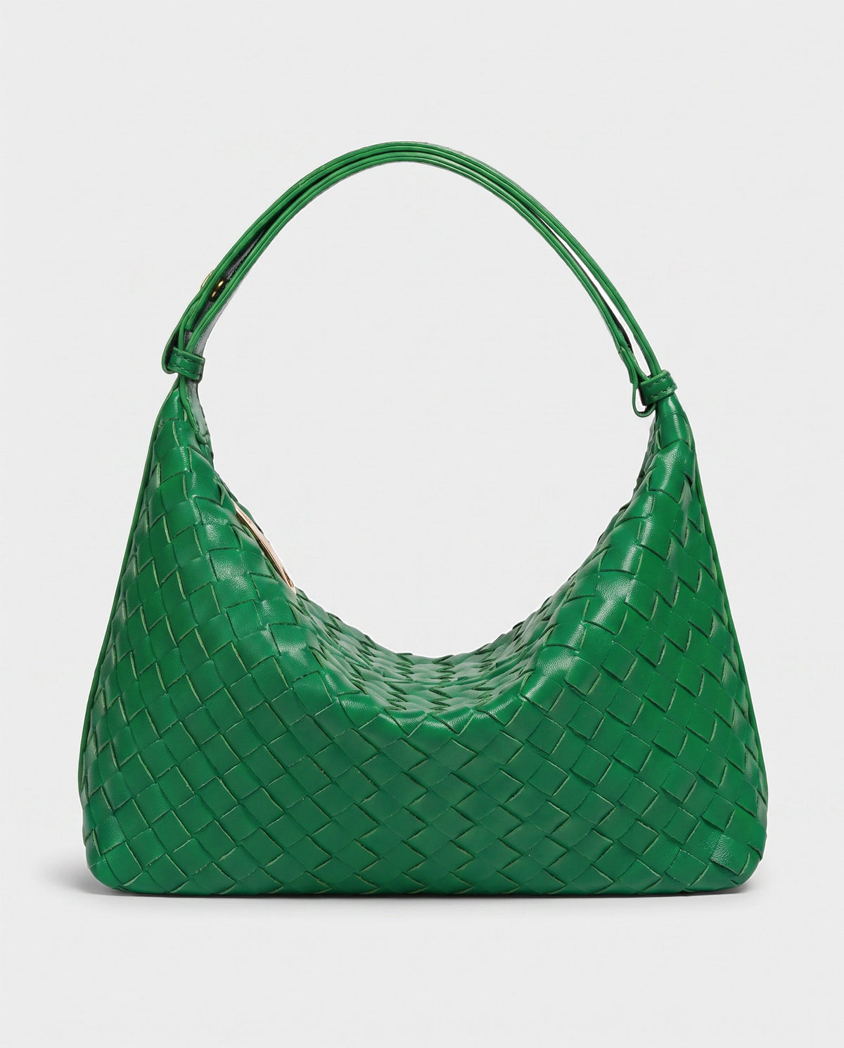 Yoko Woven Crescent Bag in Green