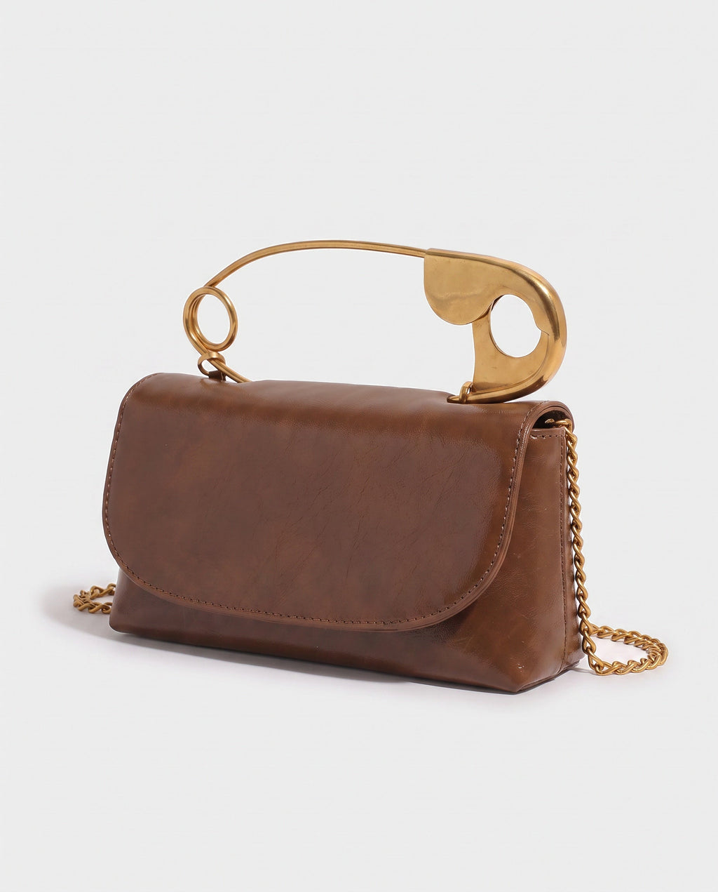Sayo Safety-Pin Bag in Cognac