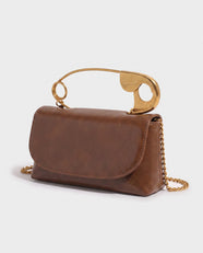 Sayo Safety-Pin Bag in Cognac