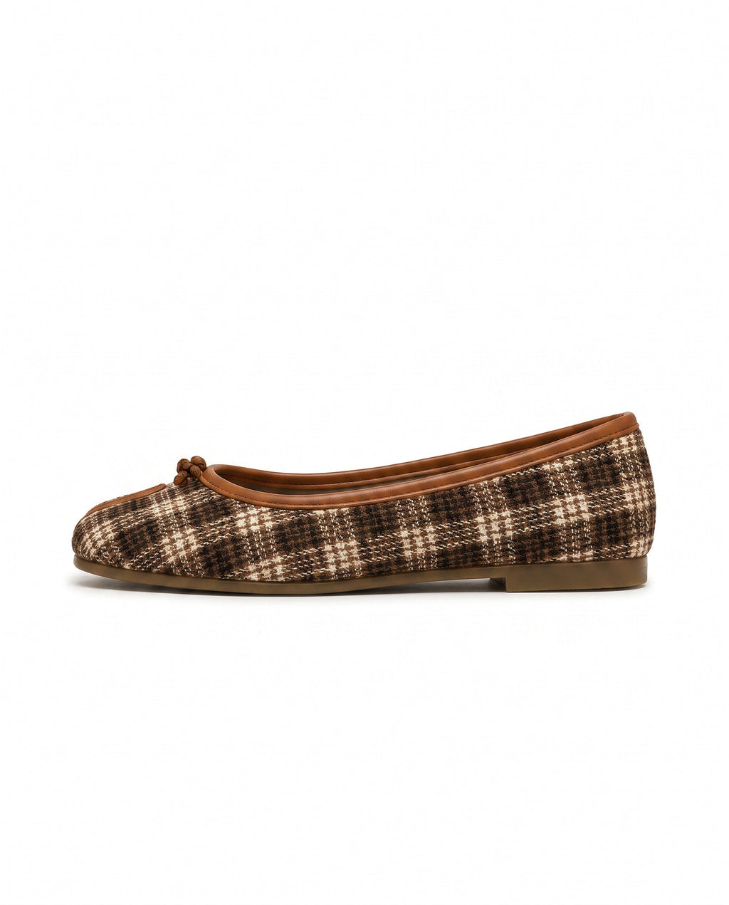 Ayame Tabi Ballet Flat in Coffee Check