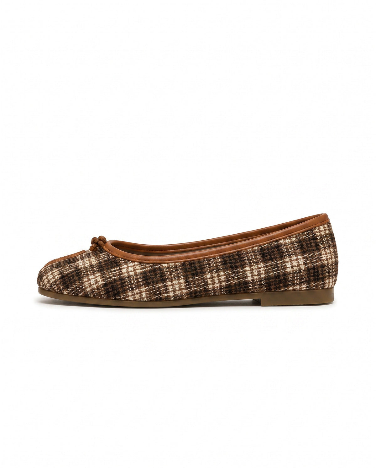 Ayame Tabi Ballet Flat in Coffee Check
