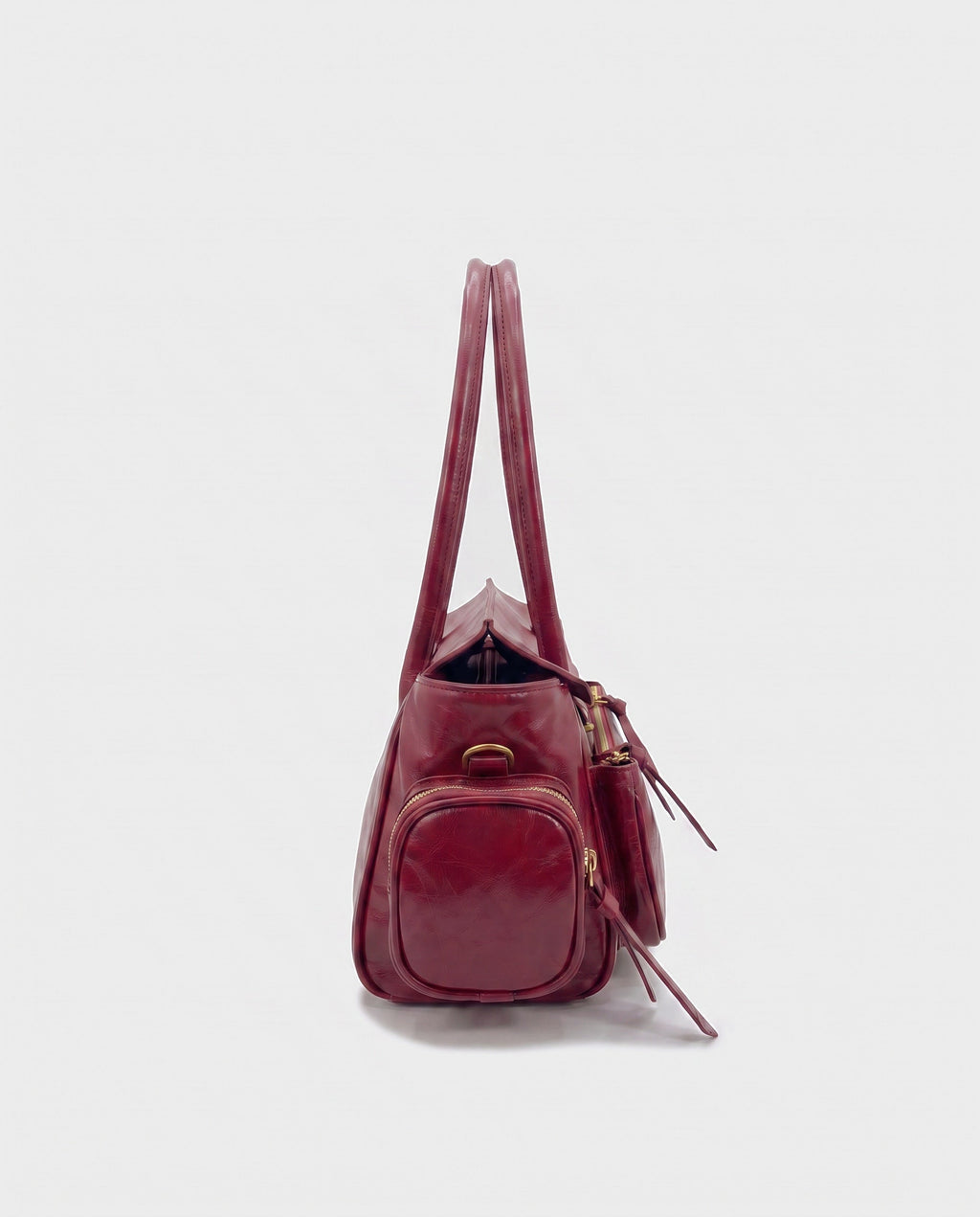 Konomi Cargo Shoulder Bag in Burgundy