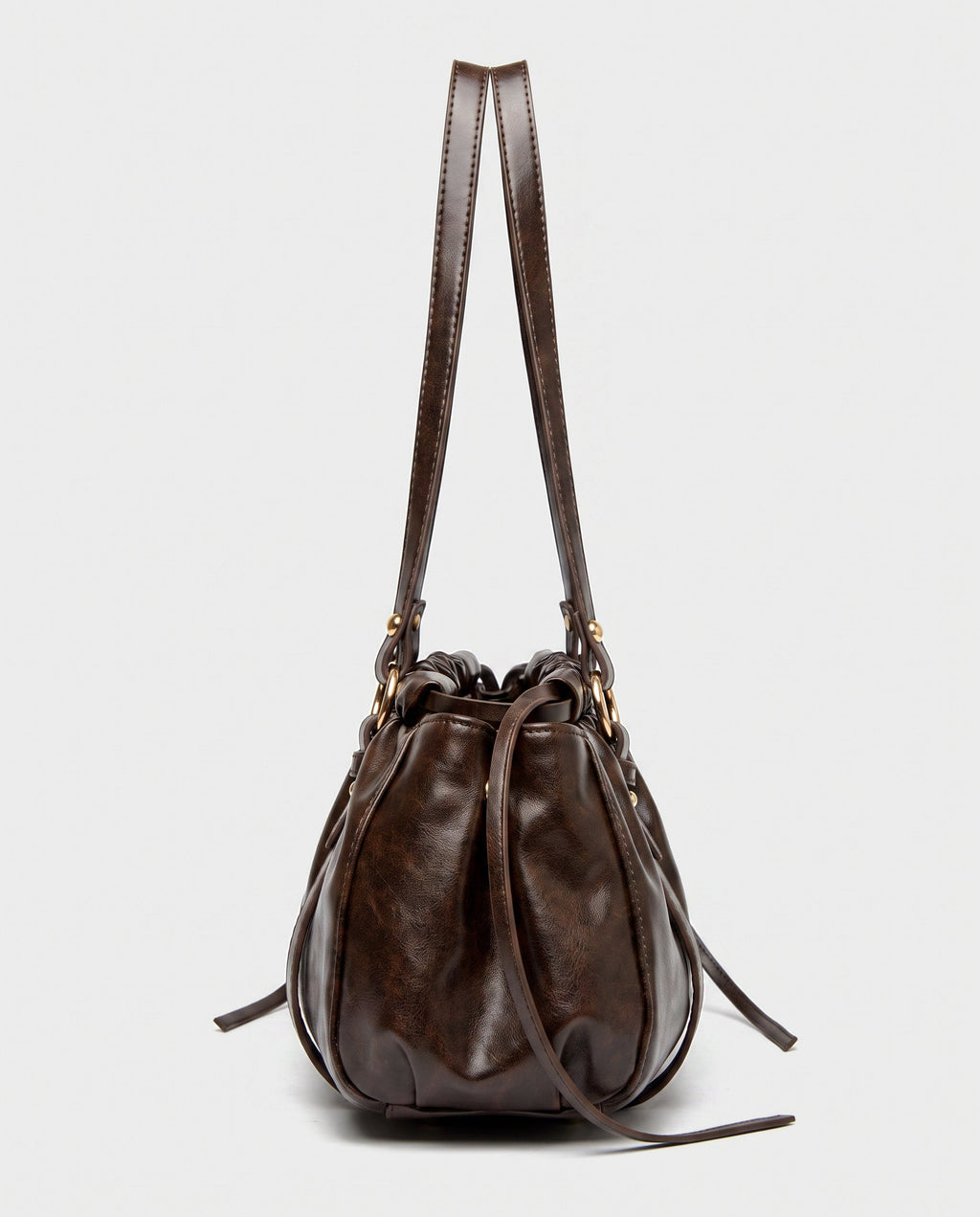 Nagi Ruched Shoulder Bag in Dark Espresso - view 2