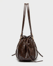 Nagi Ruched Shoulder Bag in Dark Espresso - view 2