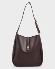 Kasumi Turn-Lock Shoulder Bag in Dark Chocolate - view 1