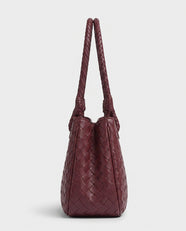 Tsubaki Woven Shoulder Tote in Burgundy