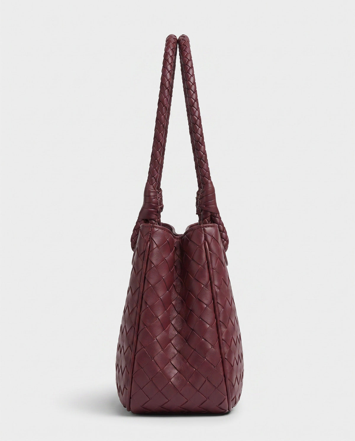 Tsubaki Woven Shoulder Tote in Burgundy