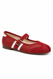 Akari Tabi Two-Tone Mary Jane in Red — side view