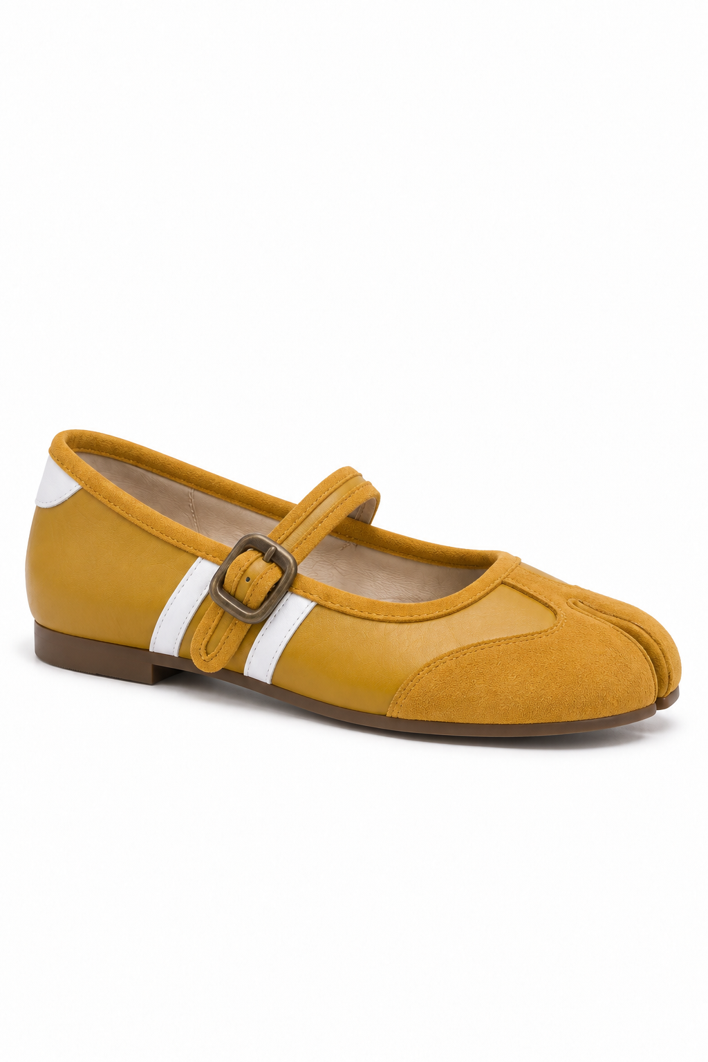 Akari Tabi Two-Tone Mary Jane in Yellow — side view