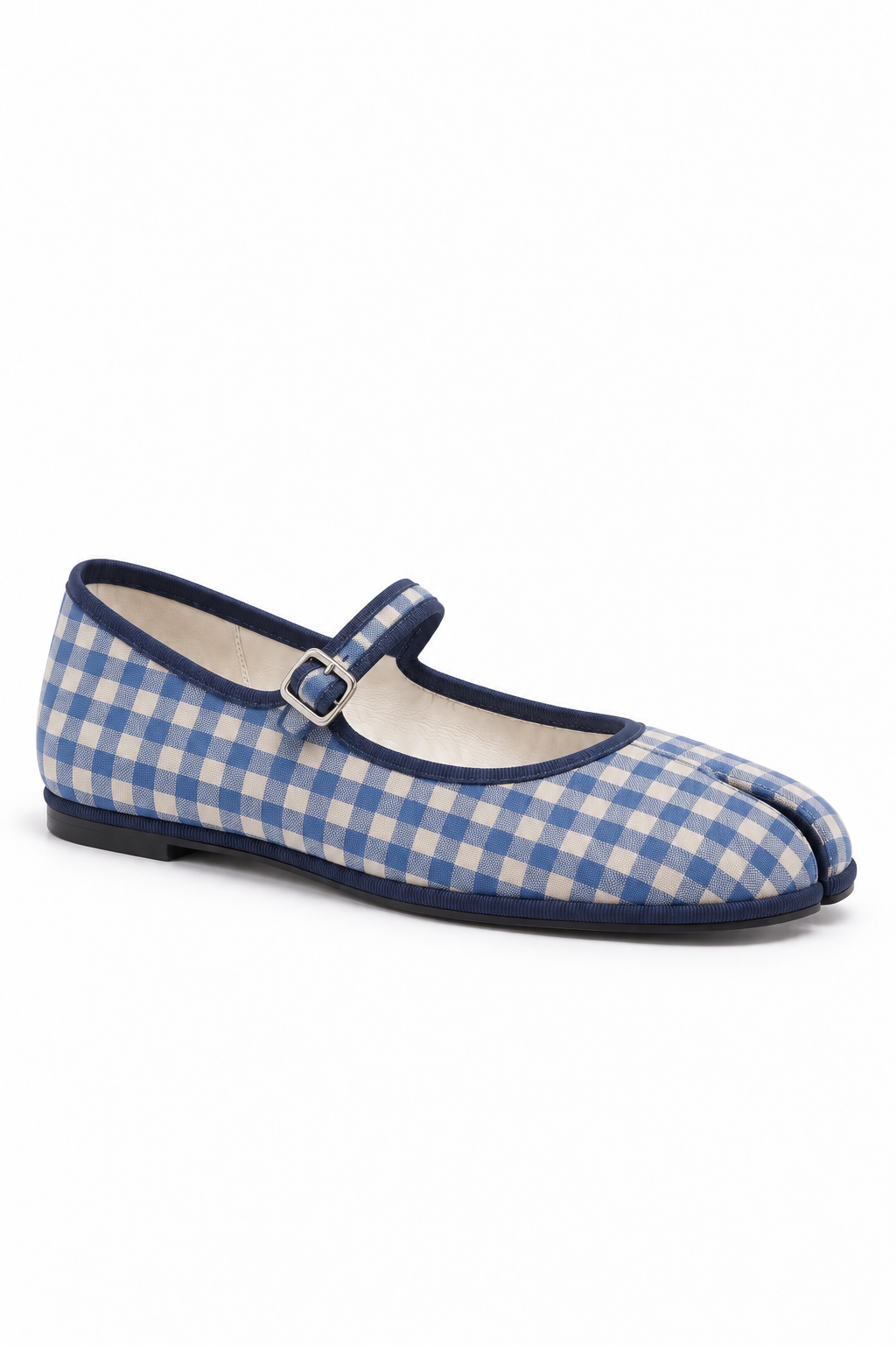 Haru Tabi Mary Jane in Blue Gingham — side view