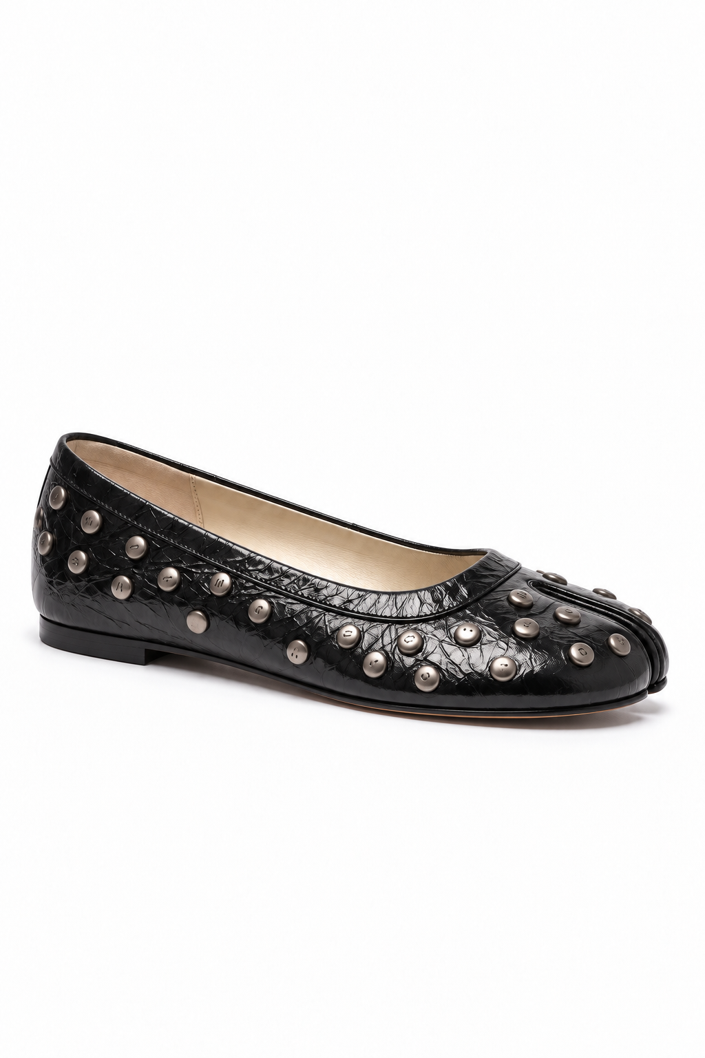 Hoshi Tabi Studded Ballet Flat in Black — side view
