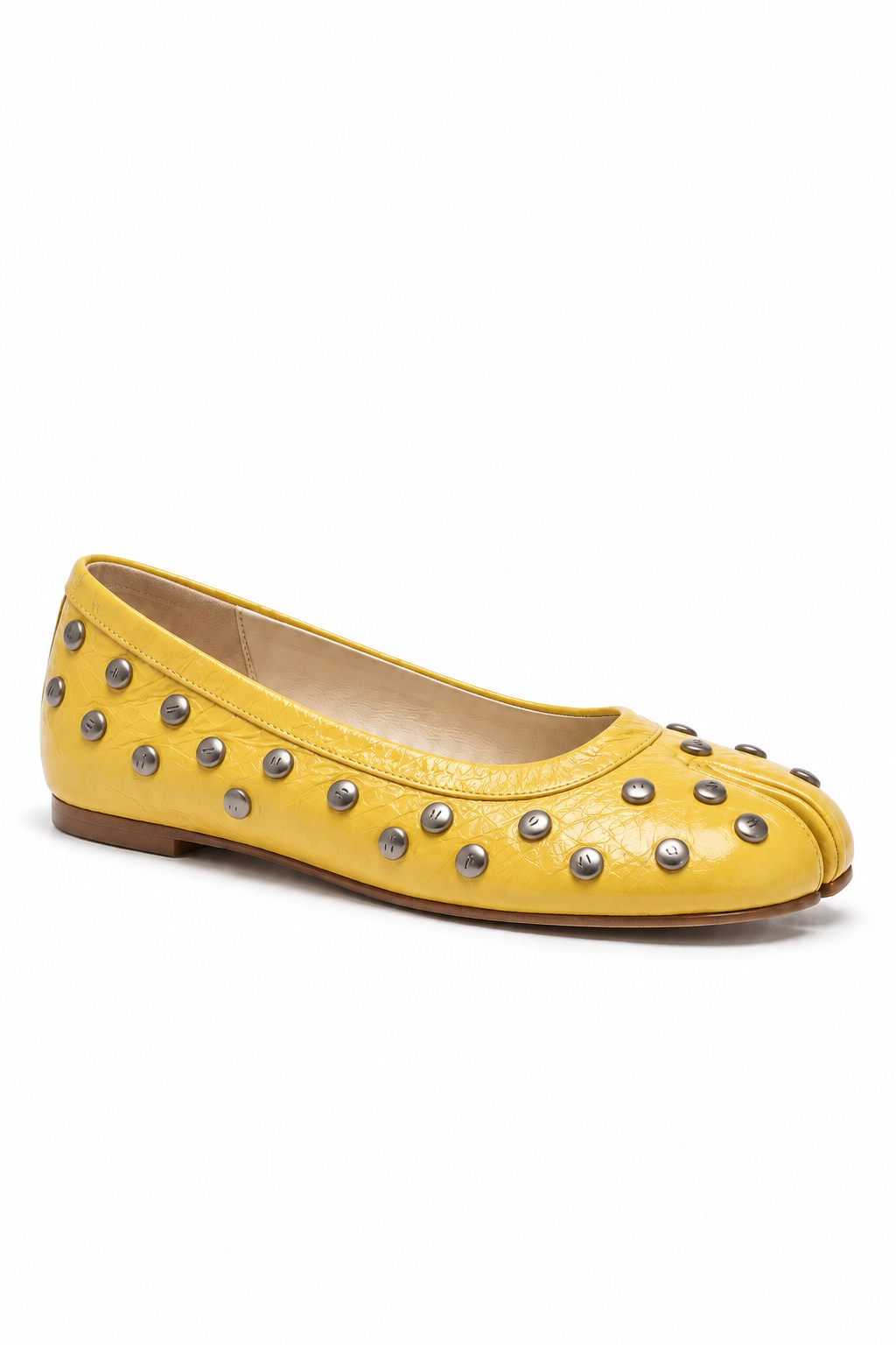 Hoshi Tabi Studded Ballet Flat in Lemon — side view