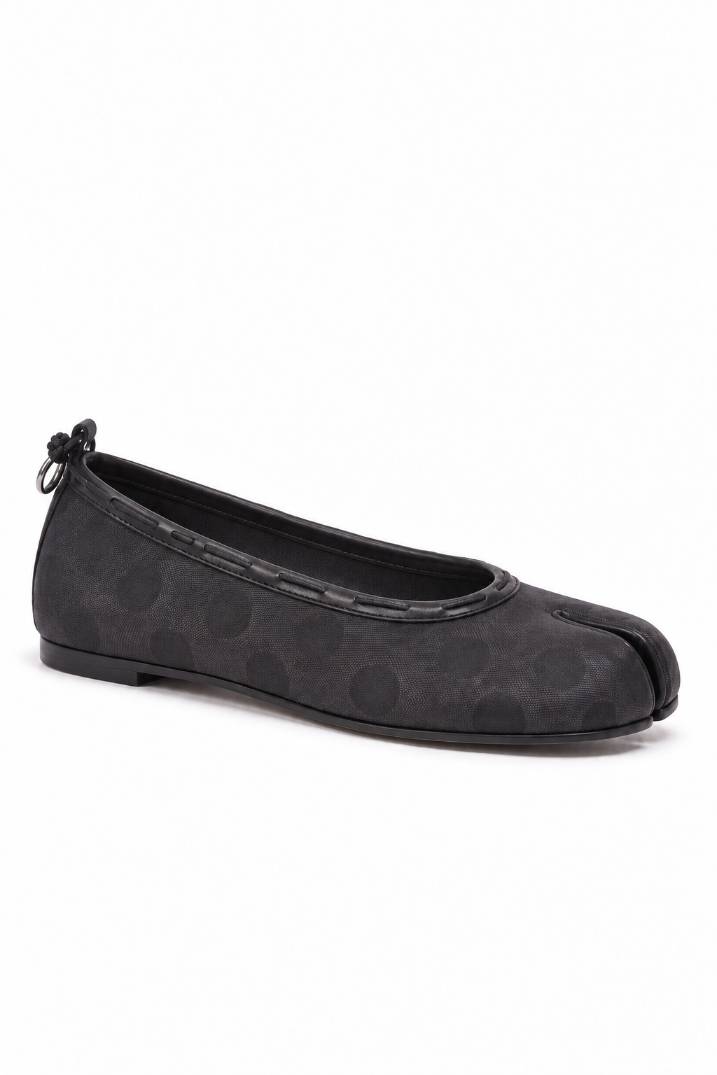 Suzu Tabi Ballet Flat in Black Polka Dot — side view
