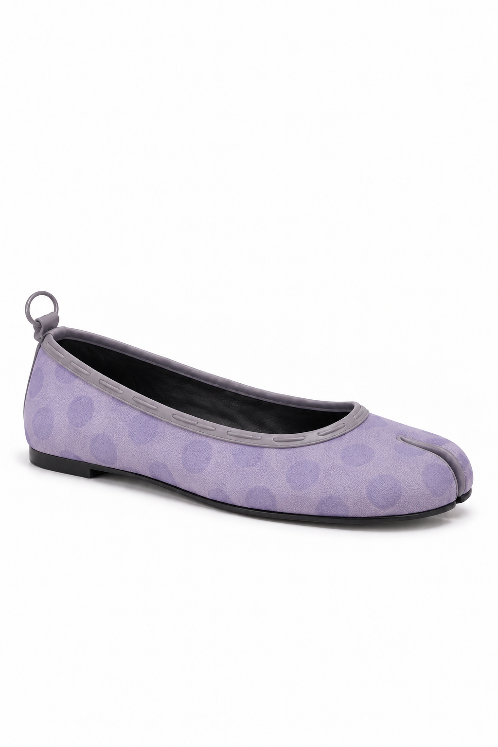 Suzu Tabi Ballet Flat in Slate Polka Dot — side view