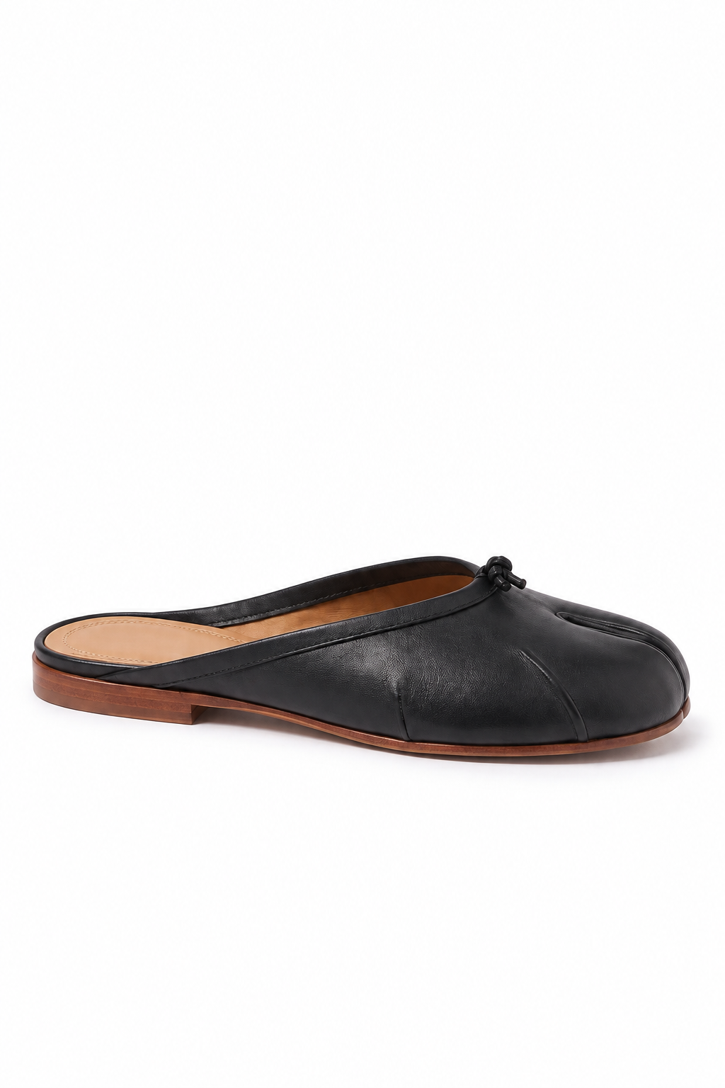 Yuna Tabi Backless Mule in Black — side view