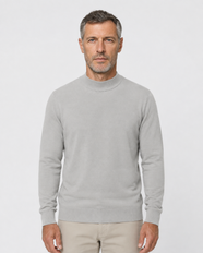 Long-Sleeve Mock Neck, Light grey, front