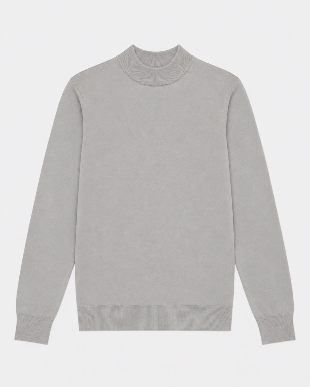 Long-Sleeve Mock Neck, Light grey, flatlay