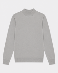 Long-Sleeve Mock Neck, Light grey, flatlay