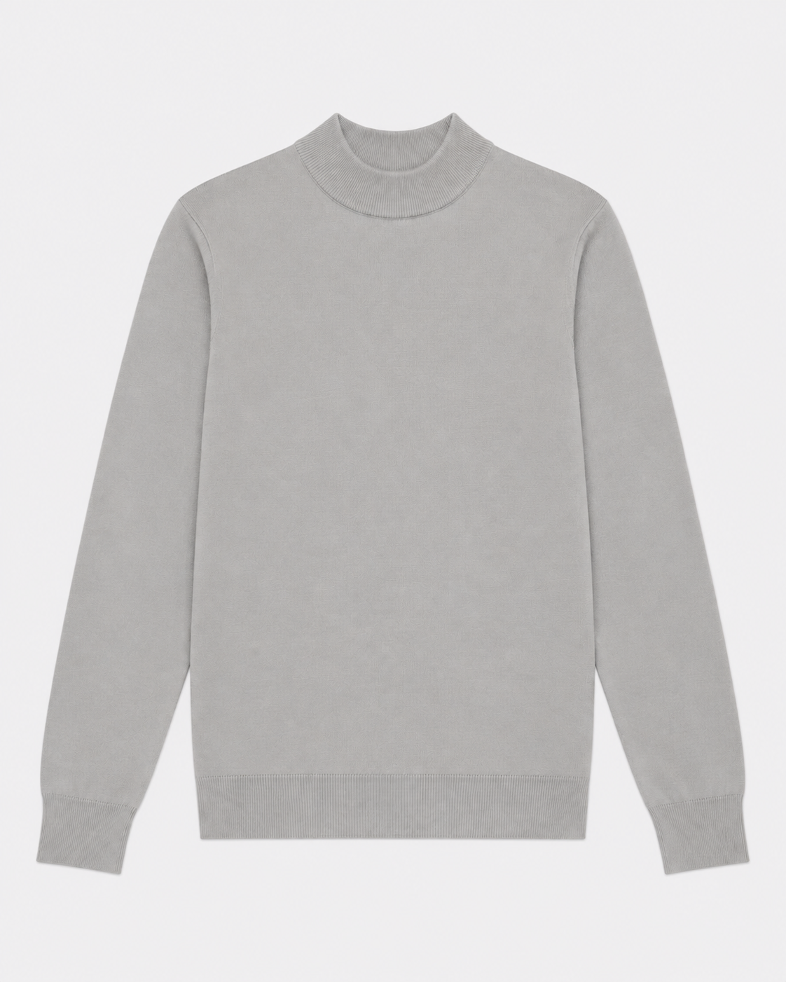 Long-Sleeve Mock Neck, Light grey, flatlay