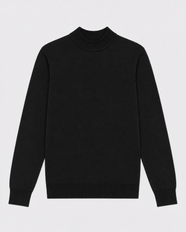 Long-Sleeve Mock Neck, Black, flatlay