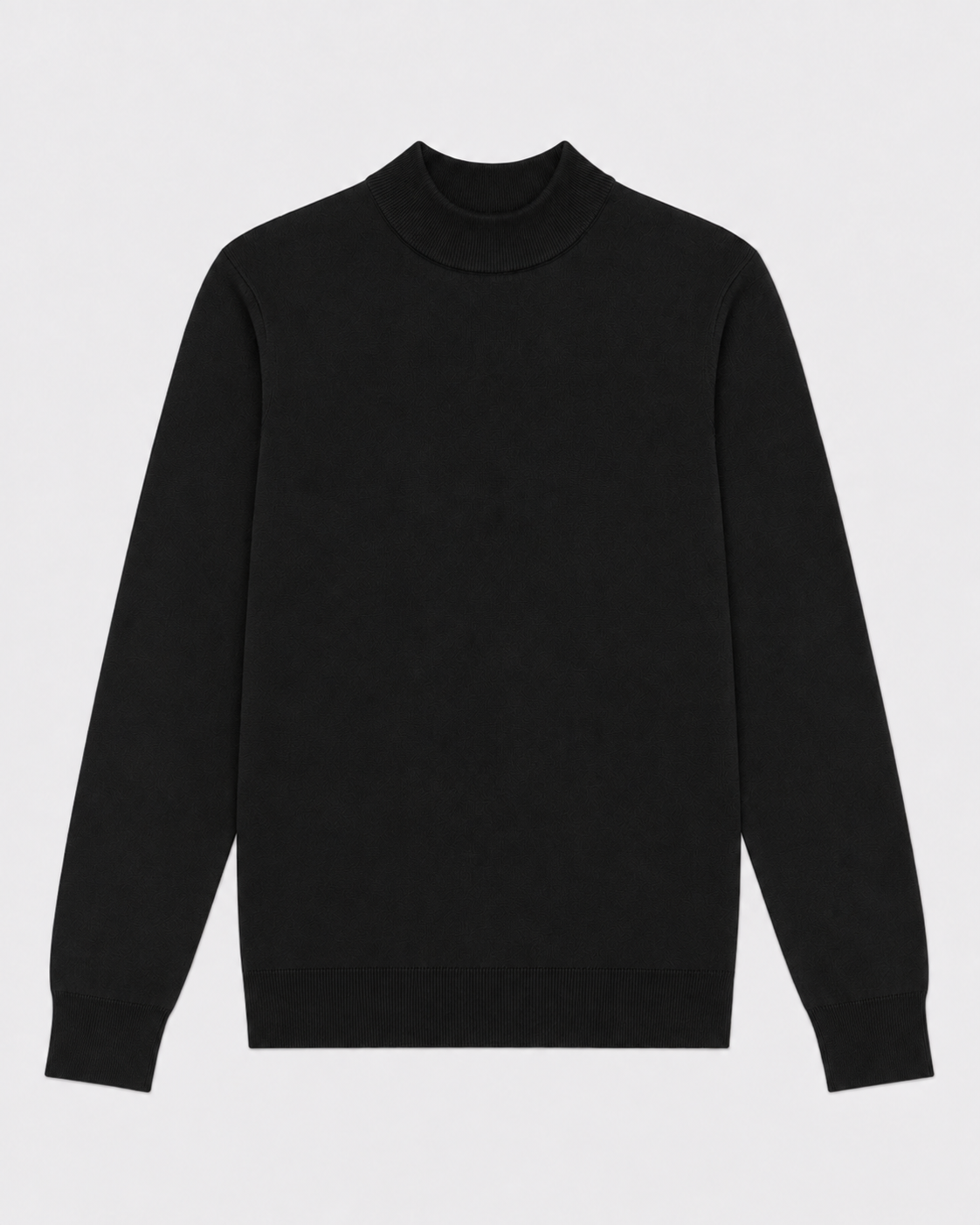 Long-Sleeve Mock Neck, Black, flatlay